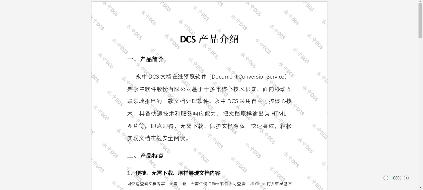 永中DCS文件水印